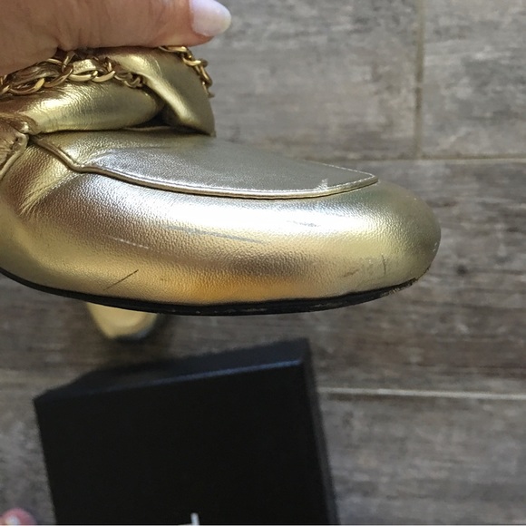 CHANEL gold metallic mule. Size 39. - Picture 14 of 16